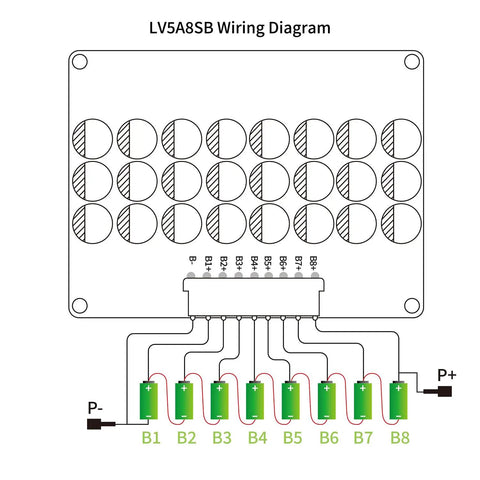 Wiring diagram for No Fuss Smart Active Battery Balancer Pushing 5.5 Amps Of Rock Solid Precision Across 5S To 21S Setups.
