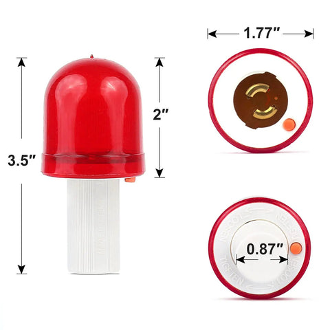 4 Pack Traffic Cone Flasher LED Light 360 Degree Visibility With 3 Flash Modes dimensions and design details