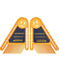Dual Pack Featherboard Safety Push Block With Table Fence For Woodworking T Slots Miter Slots Table Saw Router Table Band Saw, orange polymer boards.