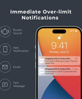 Smartphone displaying CO2 Monitor Thermometer Hygrometer With Remote IoT Alerts and notifications for indoor air quality.
