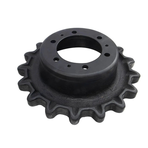 Heavy Duty Track Drive Sprocket For JCB 180T 190T 1110T Skid Steer Loader With 17 Teeth And 6 Bolt Holes shows robust design and structure.