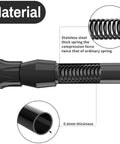 Close-up of Two Piece Adjustable Window Security Bar with rubber tip, stainless steel spring, and 0.6mm thickness.