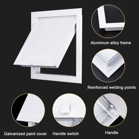 Rock Solid Aluminum Alloy Access Panel For Smooth Drywall Ceilings And Walls Snap Fit Invisible Vent Cover and Heavy Duty Hinged Door, 27x47 inch.