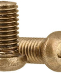 Top Tier Brass Self Tapping Screws With Classic Phillips Round Head Design And Knockout Heavy Duty Machine Bolt Build Featuring Slick Rust Resistant Finish For Bulletproof M3 8mm 25mm Fastener Use On Any Rig close-up of brass M3 Phillips round head screws.