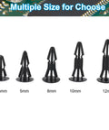 Slick 100 Piece PCB Support Spacers And Rock Solid PC Board Standoffs featuring various size options in black plastic isolation columns.