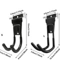 Heavy Duty J Hooks For Slatwall And Track Systems, Steel Garage Hangers sizes S and L shown with dimensions