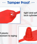 2000 Pack Plastic Tamper Seals Security Tags With Numbered Zip Ties For Fire Extinguishers Self Locking Disposable Safety Tags Tamper Evident 250mm Red Pro Grade showing lock cylinder detail