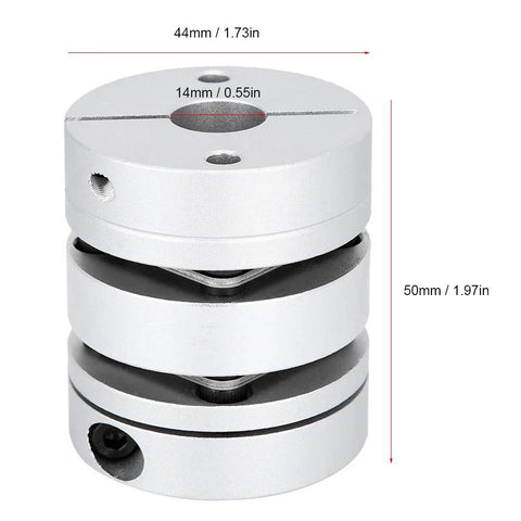Aluminum alloy shaft coupling adapter GL, 44mm x 50-14 x 14, silver
