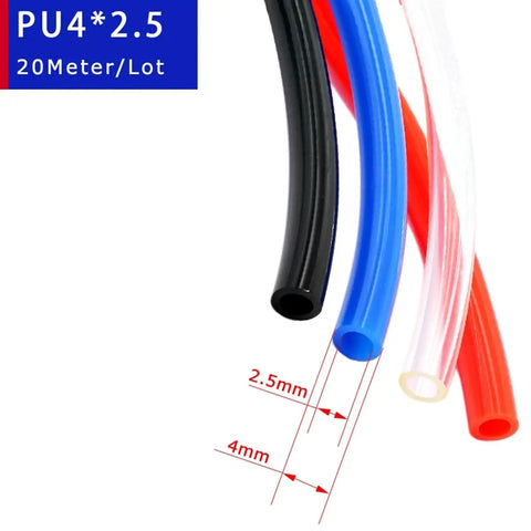 Top Shelf Badass Black Pneumatic Air Compressor Hose 4mm PU Tubing 20 Meter Long Length For Tools Heavy Duty Jobs Flexible Strong Material Works Great In Shop Or Garage Settings Prevents Leaks Or Twisting Issues During Use All Day Long, black 4mm PU tubing 20m roll