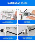 Installation steps for Stainless Steel NPT 1 Quarter Inch Cable Gland IP68 Waterproof Cord Grip with Gasket and Locknut.