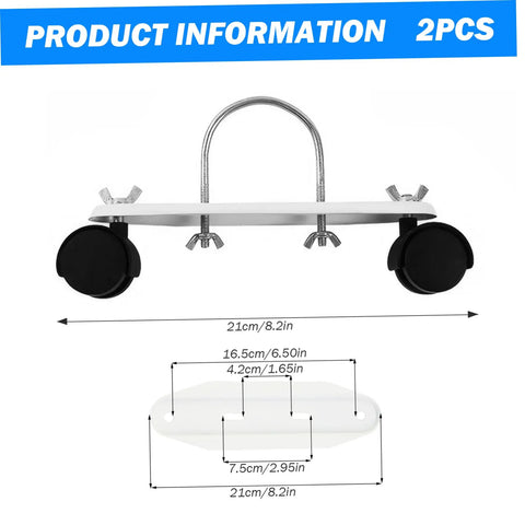 Built Tough 360 Degree Swivel Caster Wheels 2 Pack For Oil Filled Radiators And Electric Heaters With U Shaped Hook Brackets Carbon Steel Black Casters For Easy Mobility, 21cm
