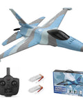F16 Style RC Fighter Plane Three Channel with Gyro, EPP foam, 320mm wingspan, dual batteries, blue and gray color scheme