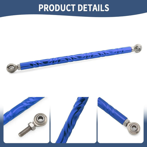 Adjustable Shift Linkage Rod For 1986 And Up Touring Softail Trike Ride Ready Fits Road King Road Glide Street Glide Electra Glide FXLRS Fat Boy Breakout Night Train Blue, blue aluminum with rod ends