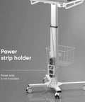 Mobile Laptop Cart On Wheels With Adjustable Height From 29.7 To 45.2 Inches Standing Rolling Desk power strip holder