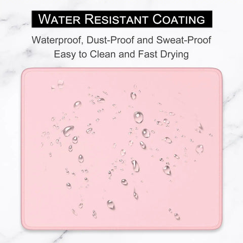 Pink Square Mouse Pad 10.2 X 8.3 Inches, Ultra Slick Surface With Stitched Edge, Anti Slip Waterproof Rubber Desk Mat