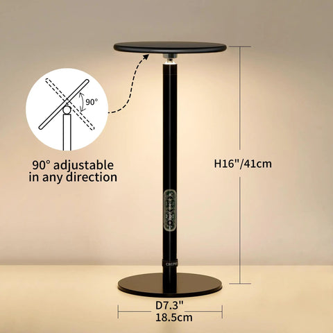 Full Spectrum Grow Light For Indoor Plants, 20W Aluminum Desktop Lamp With adjustable angle and dimensions displayed