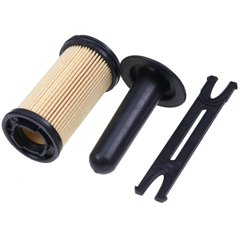 Urea Filter Kit UF101 Cross Reference 1457436033 5303604 shown with components for Fleetguard, Caterpillar, Cummins trucks