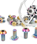 Colorful Titanium M5x10 Bike Bolts Set For MTB Disc Brakes 12 Pack Grade 5 6Al 4V Lightweight Rotor Screws Torx T25