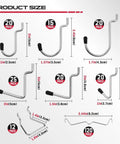 300 Piece Pegboard Hook Set For Garage And Workshop Organization Pro Grade Heavy Duty Durable Hardened Steel Pegboard Accessories For Hanging Tools Screws Bins And Craft Storage with size chart and piece count shown on hooks
