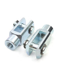 5 Pack Air Cylinder Rod Clevis End Y Connector 40mm Length M8x1.25 Female Thread Iron Build, Heavy Duty, Easy Install, Fits Pneumatic Cylinders, Durable Clevis Joints For Quick Setup, shown in two metal pieces