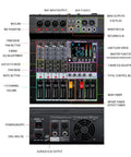 Four Channel Audio Interface Mixer With 256 DSP Bluetooth Connectivity 48V Phantom Power And Two 350W Amplifiers At 4 Ohms, detailed view