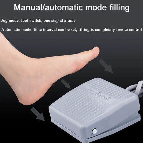 Foot switch for Heavy Duty Automatic Liquid Filling Machine, controlling filling mode for precise liquid dispensing.