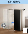 Massive Seven Point Zero Cubic Foot Upright Deep Freezer Heavy Duty Stand Up Cold Storage Workhorse shown in room for easy movement.