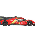 Side view of Premium Car Culture 1:64 Die-Cast Ferrari 499P Collectible With Real Riders Tires, Metal Body And Chassis, AF Corse Livery.