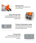 Cool 25pc Push In Wire Connector Terminal Block Set With Secure Tool Free Spring Cage Tech And Clear Housing Perfect For Quick Home LED Wiring Projects With 2 Through 5 Pin Configurations For Easy Electrical Upgrades, gray PA66 connector with orange levers