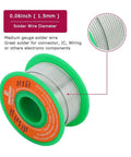 1.5mm lead free rosin flux core solder wire 0.06 inch diameter 50g 1.76oz Sn99 Ag0.3 Cu0.7 spool for quick slick drag soldering