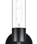 Black Wall Sconce With LED Bulb, Modern Industrial Vanity Light Fixture, Clear Glass Shade, for Bathroom, Bedroom, Hallway