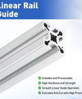 Two Pack 1010/10 Series Aluminum Extrusion Profile 1x1 Inch European Standard Anodized Linear Rail For 3D Printers And CNC Machines 400mm Length Silver Finish Smooth Sliding Guide Frame, silver 25x25mm rail end