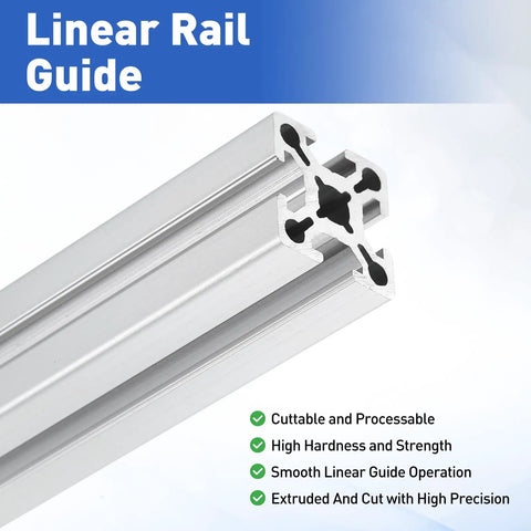 Two Pack 1010/10 Series Aluminum Extrusion Profile 1x1 Inch European Standard Anodized Linear Rail For 3D Printers And CNC Machines 400mm Length Silver Finish Smooth Sliding Guide Frame, silver 25x25mm rail end