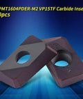 10 Pcs CNC Carbide Inserts Set for Lathe Turning Tool with Box High Hardness Carbide Tips Rust Resistant
