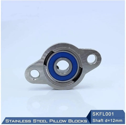 Top Notch Stainless Steel Pillow Block Bearings With 12mm Shaft For Industrial Mounting Where Smooth Rotation Is Key And Precision Rules Plus Install Super Easy So You Save Cash Getting Rock Solid Performance From Start To Finish. stainless steel pillow block bearing, 12mm bore, blue seal, two-bolt mount