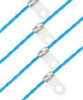 Close-up of blue lines with metal clips from No Fuss Replacement Bladed Head With Spool Line For Ryobi 18V 24V 40V Weed Eater Trimmers