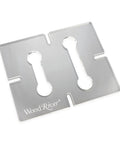 Rock Solid Dual Stitch Router Inlay Clear Block Thick Acrylic Jig Made For Plunge Routers Using 1/8 Bit Sizes To Nail Precision Woodworking Layouts And Fit Tight showcasing a clear acrylic router jig template.