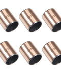 6 Pack Tough As Nails Sleeve Bearings With A Dead On 22 Mm Bore And 25 Mm Outer Diameter Plus 30 Mm Run Length showing carbon steel and porous bronze bushings