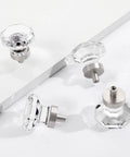 Crystal Glass Dresser Cabinet Knobs 8 Pack Brushed Nickel Octagon Pulls for Dresser Drawers Bathroom Kitchen Cabinets