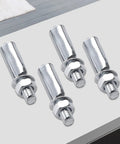 Four Pack Nine Point Five Millimeter Three Eighth Inch Steel Cotter Pins For Bikes With Nuts And Washers Crank Pegs