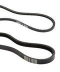 Two black belts from Clutch Drive Belt And Starter Generator Belt Kit For Club Car DS 1997 Up And Club Car Precedent 2004 Up Gas Golf Carts Replaces OEM 1016203 And 101916701