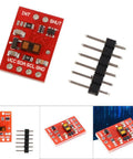 VL53L1X ToF Distance Sensor Module With I2C Interface For Robotics And Drone Builds 4 Centimeter To 4 Meter Range 940 Nanometer Emitter Ultra Accurate Ranging With Programmable ROI For Multi Zone Navigation showing red circuit board and pin header