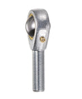 Two Pack One Half Inch Bore Rod End Bearing With One Half By Twenty Right Hand Thread Self Lubricating Joint Jam Nut Included POSB8 Style Beefy Steel Body For Smooth Motion And Up To Nine Degrees Misalignment, side view