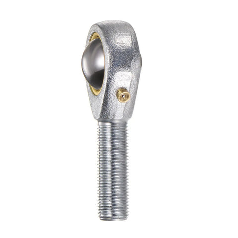 Two Pack One Half Inch Bore Rod End Bearing With One Half By Twenty Right Hand Thread Self Lubricating Joint Jam Nut Included POSB8 Style Beefy Steel Body For Smooth Motion And Up To Nine Degrees Misalignment, side view