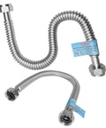 2 Pack 1 Inch Flexible Water Line And Water Heater Hose 1 FIP To 1 FIP 24 Inch Stainless Steel Corrugated Connector Softener Flex Hose For Tankless Water Heaters Internal Diameter 0.95 Inch Easy Install