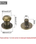 36 Pack Mini Round Knobs With An Upscale Bronze Touch Forged From Tough Zinc Alloy showing two bronze knobs measuring 7mm and 8mm.