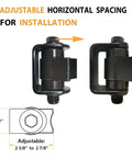 Heavy Duty Weld On Gate Hinges 4 Pack detail image showing adjustable horizontal spacing for installation.