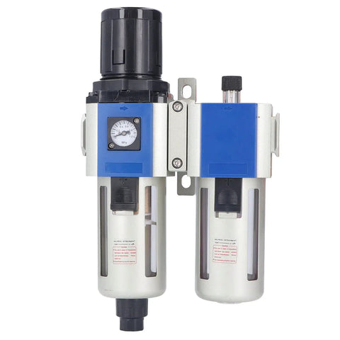 Heavy Duty 3 In 1 Pneumatic Air Filter Regulator Lubricator Combo With Water Oil Trap Separator, Quick Mount visible in the image