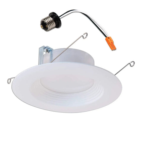 Easy Upgrade 5 To 6 Inch White LED Recessed Light Retrofit Trim with connector, Air Tight Construction