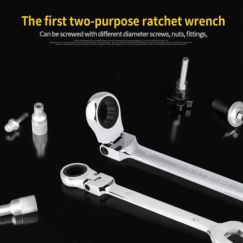 Workhorse Ratchet Socket Wrench Set With Spanners, Hand Tool Kit For Car Repair, Adjustable And Durable Chrome Spanner Set In Blue